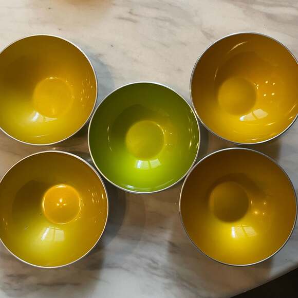 Emalox Other - Vintage Emalox Norway Anodized Aluminum Bowls Set of 5, 4-Inch